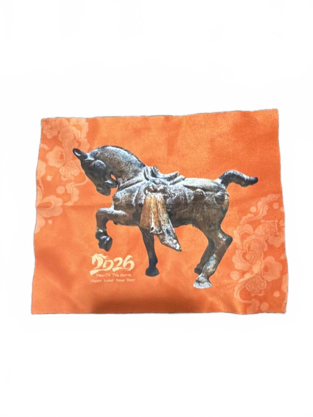 Zenni Eye Glasses Cleaning Cloth Orange Horse
